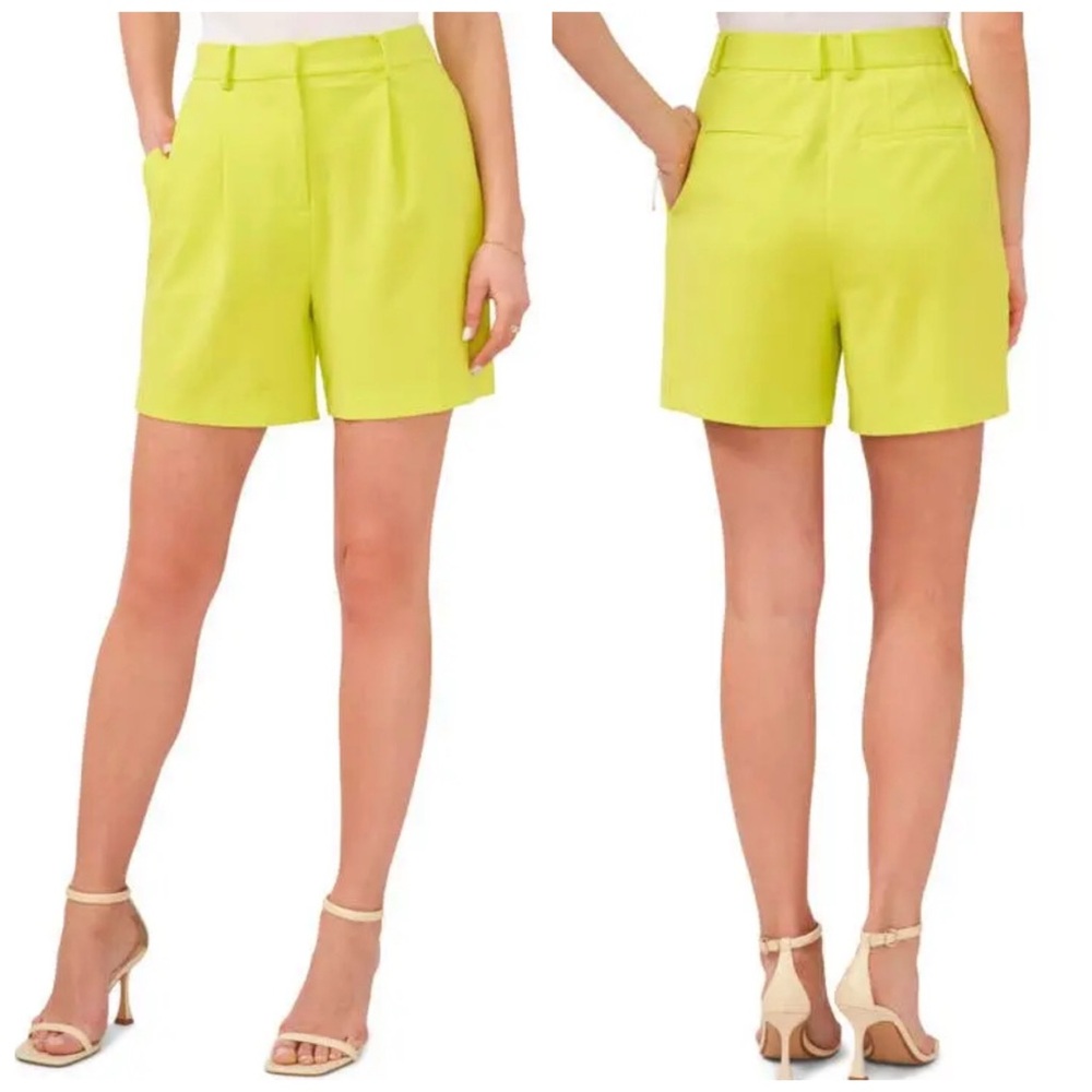 NWT 1. State High-Waist Tailored Kiwi Colada Shorts Lime Green Size 18